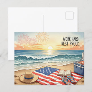 Happy Labour Day with Flag Postcard