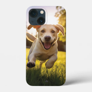 Happy Labrador Puppy Running  iPhone 13 Mini Case