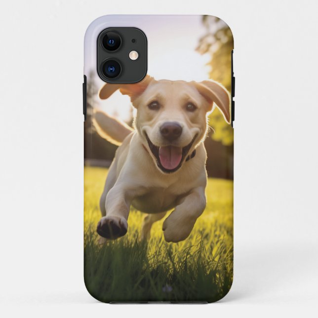Happy Labrador Puppy Running  Case-Mate iPhone Case (Back)