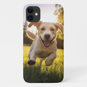 Happy Labrador Puppy Running  iPhone 11 Case