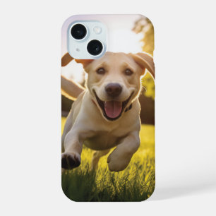 Happy Labrador Puppy Running  iPhone 15 Case