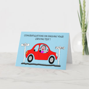 Happy lady just passed driving test card