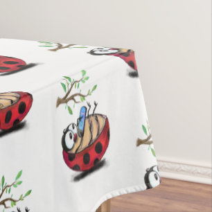 Happy Ladybug Funny Tablecloth