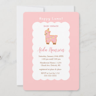 Happy Lama Bliss: Baby Shower for a Little Princes Invitation
