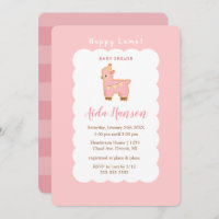 Happy Lama Bliss Baby Shower Invitation