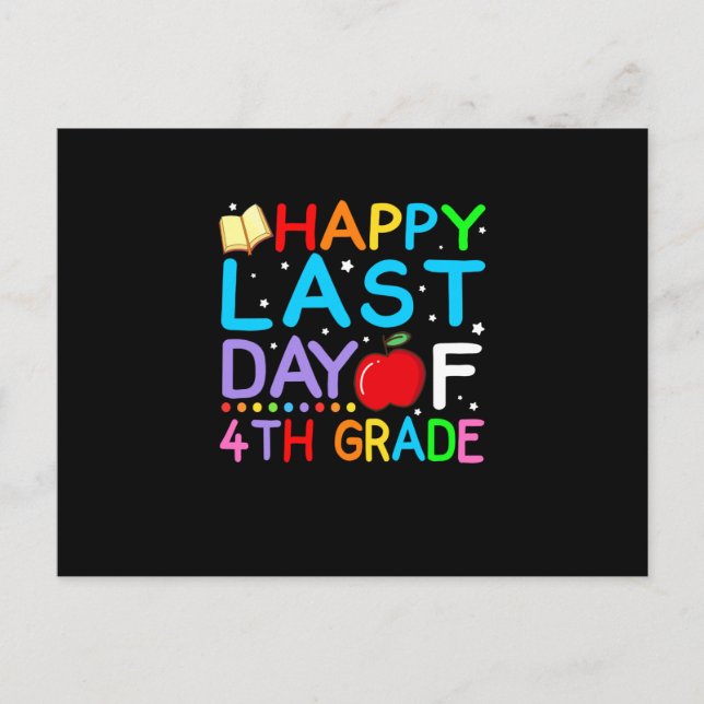 Happy Last Day Of 5th Grade Graduation Announcement Postcard (Front)
