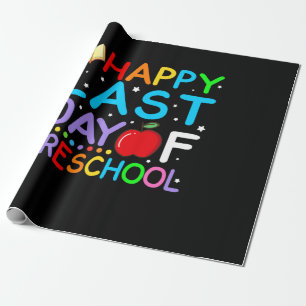 Happy Last Day Of Preschool Graduation Wrapping Paper