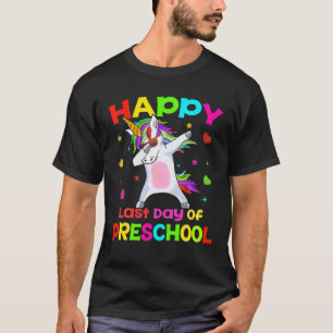 Happy Last Day Of Preschool Unicorn Dabbing Gradua T-Shirt