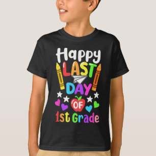 Happy Last Day Of School 1st Grade Cl Of 2025 Kids T-Shirt