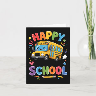 Happy Last Day Of School Cute School Bus Summer Card
