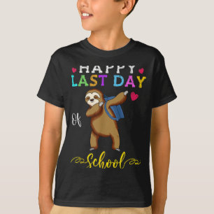 Happy Last Day of School Dabbing Sloth Hello T-Shirt