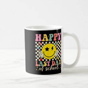 Happy Last Day Of School Groovy Smile Face Teacher Coffee Mug