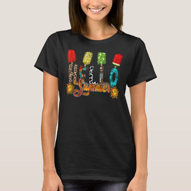 Happy Last Day Of School Hello Summer  Ice Cream   T-Shirt (Front)