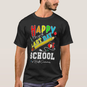 Happy Last Day Of School Hello Summer Teacher Stud T-Shirt