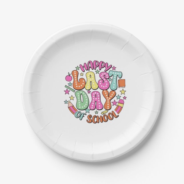 Happy Last Day of School Paper Plate (Front)