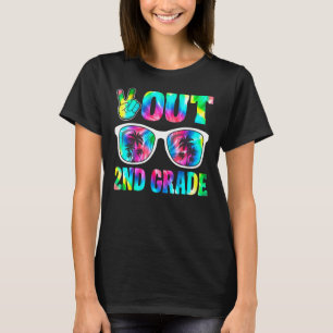 Happy Last Day Of School Peace Out 2nd Grade Tie D T-Shirt