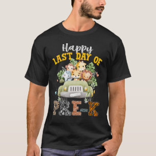 Happy Last Day of School Pre k Safari Animals Summ T-Shirt