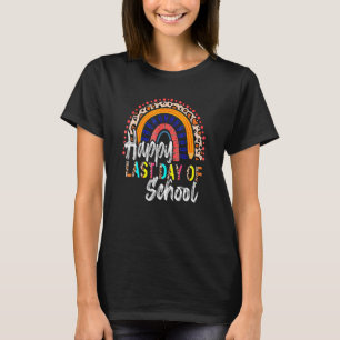 Happy Last Day Of School Rainbow Leopard Teacher K T-Shirt