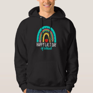 Happy Last Day Of School Rainbow Teacher Graduatio Hoodie