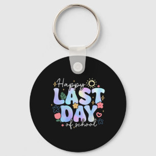 Happy Last Day Of School Summer Break Floral Teach Keychain