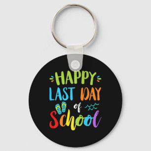Happy Last Day Of School Summer Vacation Gift Idea Keychain