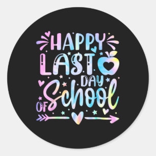 Happy Last Day Of School Teacher Graduation Kids 3 Classic Round Sticker