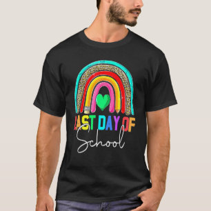 Happy Last Day Of School Teacher Student Rainbow L T-Shirt