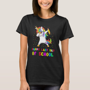 Happy Last Day Of School Teacher Student Unicorn T-Shirt