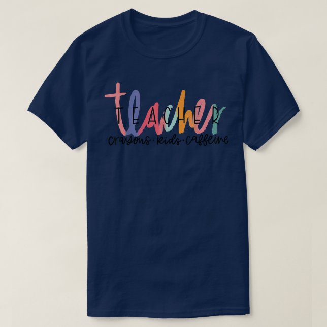 Happy Last Day of School  Teachers Crayons Kids Ca T-Shirt (Design Front)