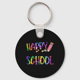 Happy Last Day Of School Tie Dye Graduation Teache Keychain