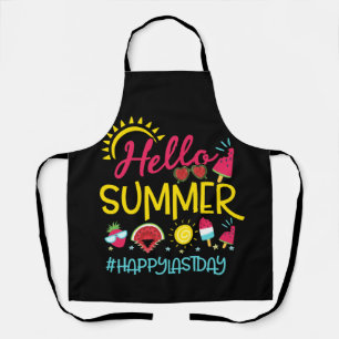 Happy Last Day School Teacher Student Graduation Apron