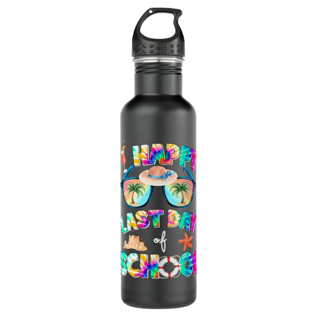 happy lastday of school 710 ml water bottle (Front)
