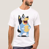 Happy Laughing Blue Dog Cartoon