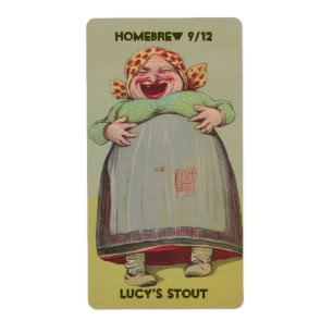 Happy Laughing Lady Home Brewing Beer Bottle Label