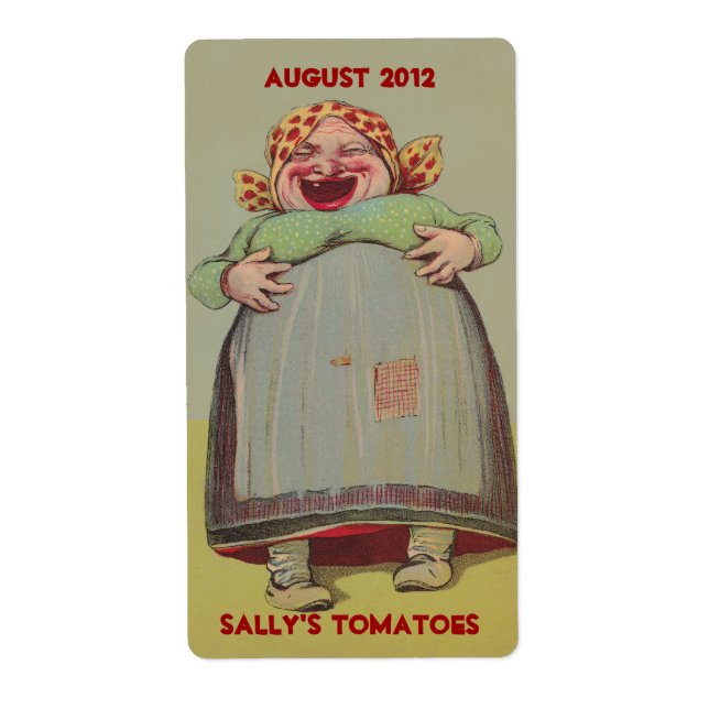 Happy Laughing Lady Home Canning Brewing Labels (Front)