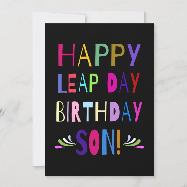 Happy Leap Day Birthday Son! | You Customize It (Front)