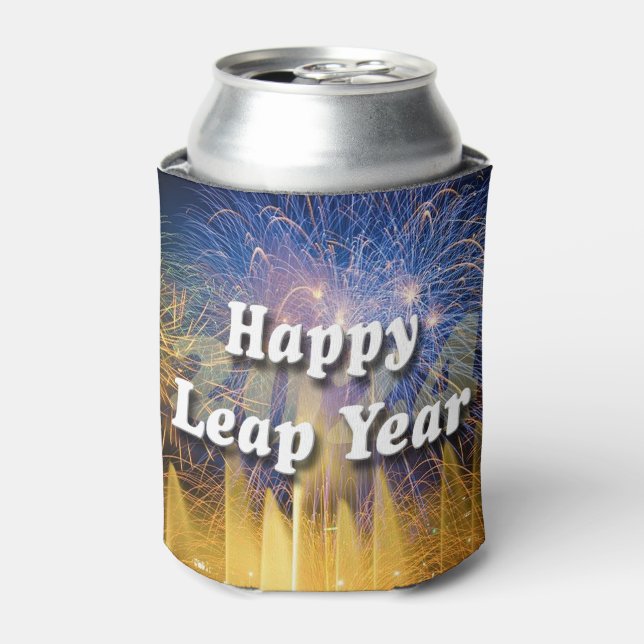Happy Leap Year 2024 Can Cooler (Can Front)