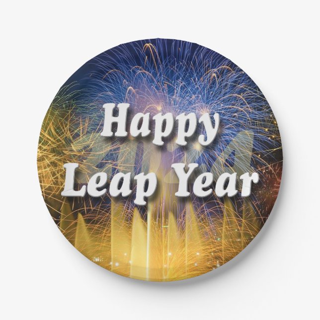 Happy Leap Year 2024 Paper Plate (Front)