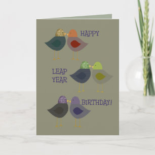 Happy Leap Year Birthday, Chatter Birds Card