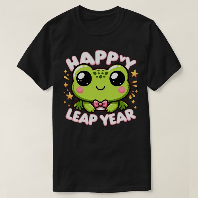 Happy Leap Year Cute Frog T-Shirt (Design Front)