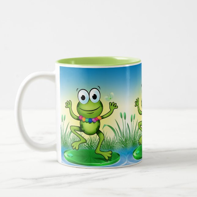 Happy leaping frog stylish mug (Left)