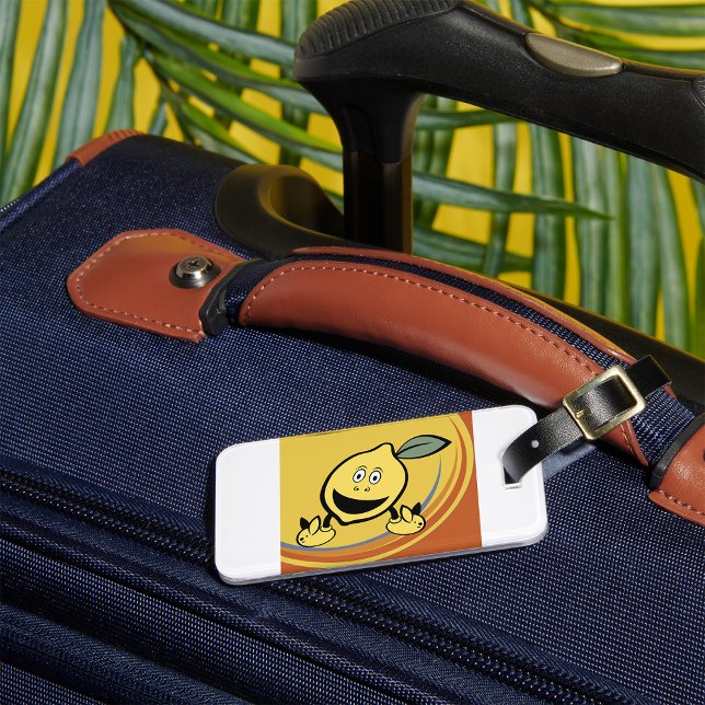 Happy Lemon Face Luggage Tag (Creator Uploaded)