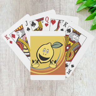 Happy Lemon Face Playing Cards