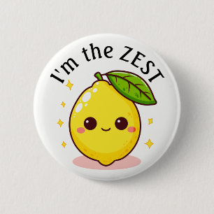 Happy Lemon I'm The Zest Personalized 2 Inch Round Button