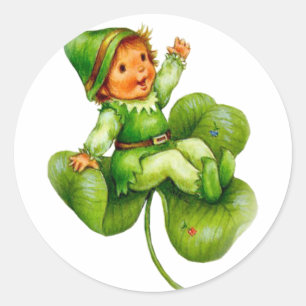 Happy Leprechaun Classic Round Sticker
