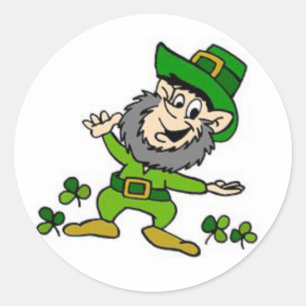 Happy Leprechaun Classic Round Sticker
