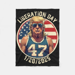 Happy Liberation Day Patriotic Trump Inauguration Fleece Blanket