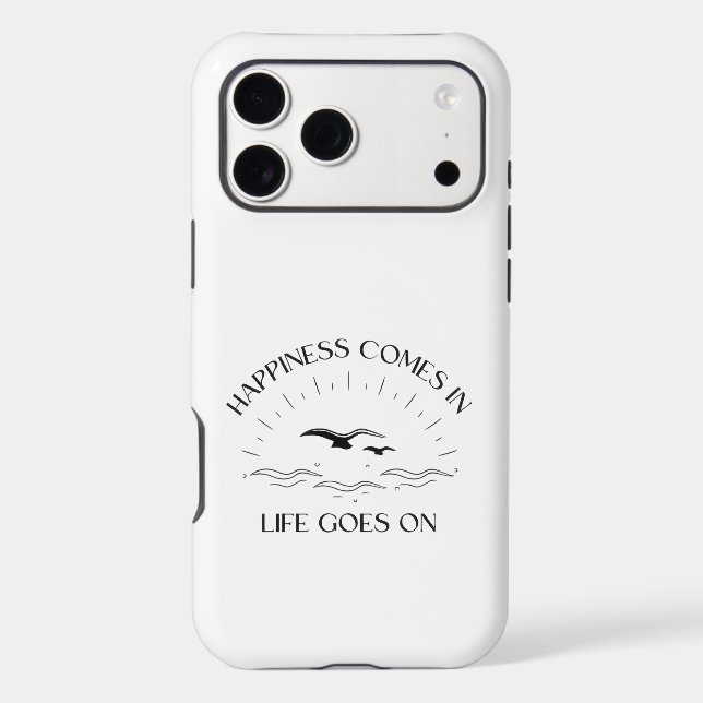 Happy Life Goes On iPhone Case | Aesthetic Beach W (Back)