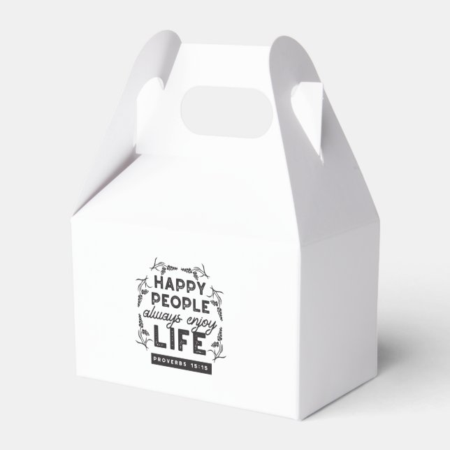Happy Life with Faith – Proverbs 15:15 Art Favor Box (Front Side)
