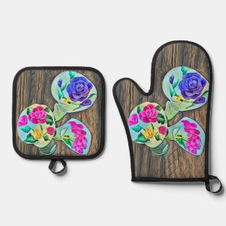 Happy Lilys Oven Mitt & Pot Holder Set
